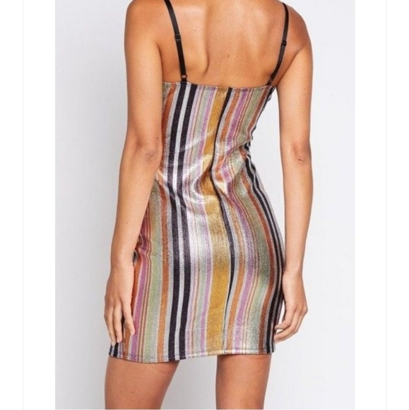 SALE NEW Bodycon Metallic Mini Dress - Picture 10 of 11